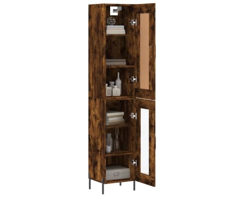 vidaXL Highboard Räuchereiche 34,5x34x180 cm Holzwerkstoff