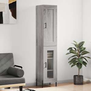 Skříň highboard šedá sonoma 34,5 x 34 x 180 cm kompozitní dřevo - obrázek 1