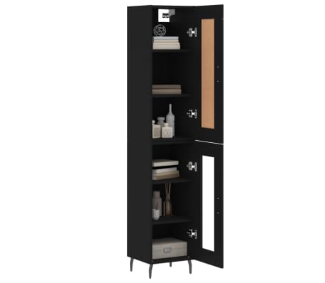 vidaXL H&ouml;gsk&aring;p svart 34,5x34x180 cm konstruerat tr&auml;