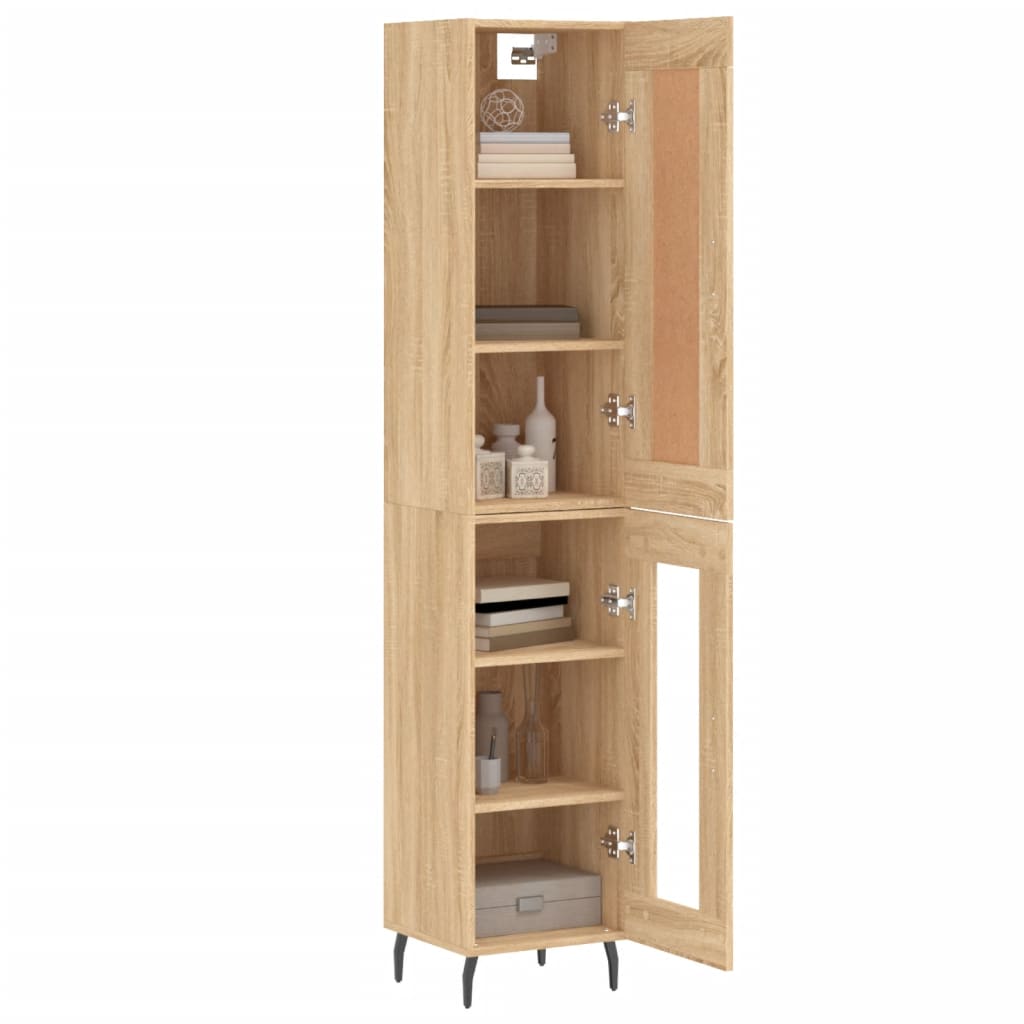 vidaXL Hoge kast 34,5x34x180 cm bewerkt hout sonoma eikenkleurig