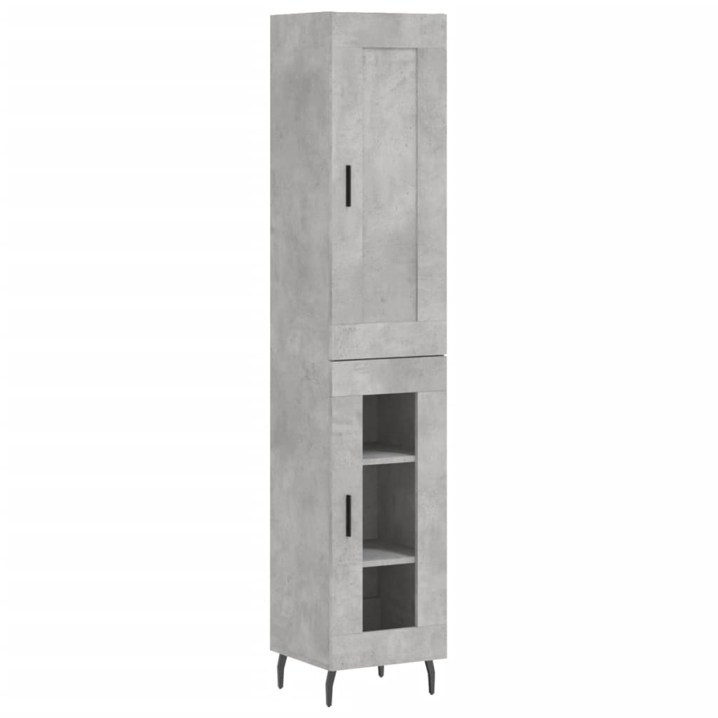 vidaXL Skříň highboard betonově šedá 34,5x34x180 cm kompozitní dřevo