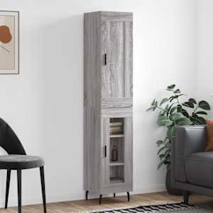 Skříň highboard šedá sonoma 34,5 x 34 x 180 cm kompozitní dřevo - obrázek 1