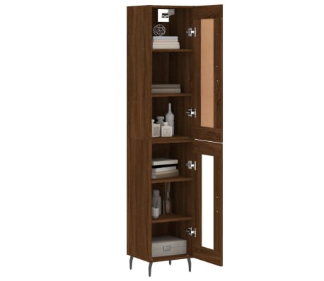 vidaXL Ντουλάπι Καφέ Δρυς 34,5 x 34 x 180 εκ. από Επεξεργασμένο Ξύλο