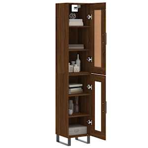 vidaXL Arm&aacute;rio alto 34,5x34x180cm madeira processada carvalho castanho