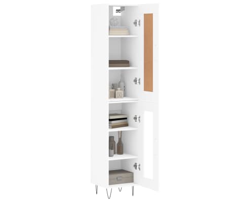 vidaXL Highboard White 34.5x34x180 cm Engineered Wood