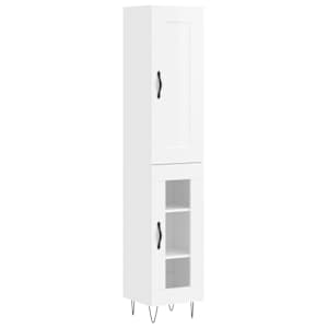 Skříň highboard bílá s vysokým leskem 34,5x34x180 cm kompozit - obrázek 2