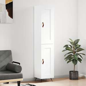 Skříň highboard bílá 34,5 x 34 x 180 cm kompozitní dřevo - obrázek 1