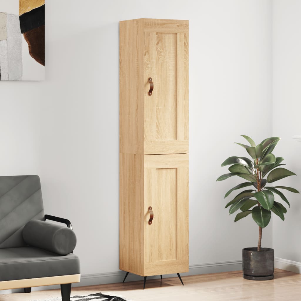 vidaXL Highboard Sonoma-Eiche 34,5x34x180 cm Holzwerkstoff