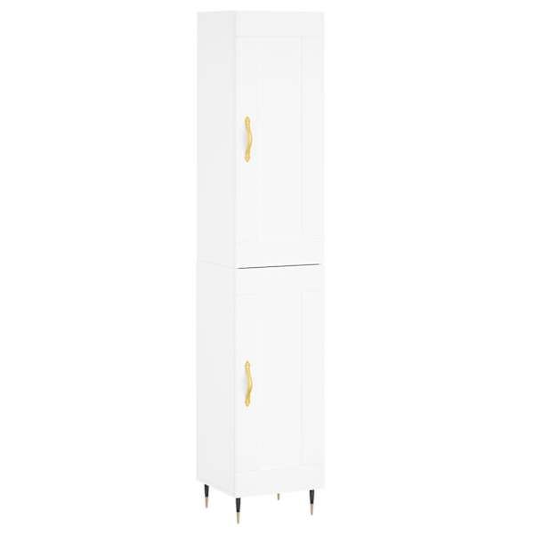 vidaXL k&otilde;rge kapp, valge , 34,5x34x180 cm, tehispuit