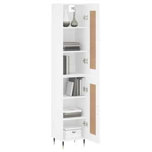 Skříň highboard bílá 34,5 x 34 x 180 cm kompozitní dřevo - obrázek 3