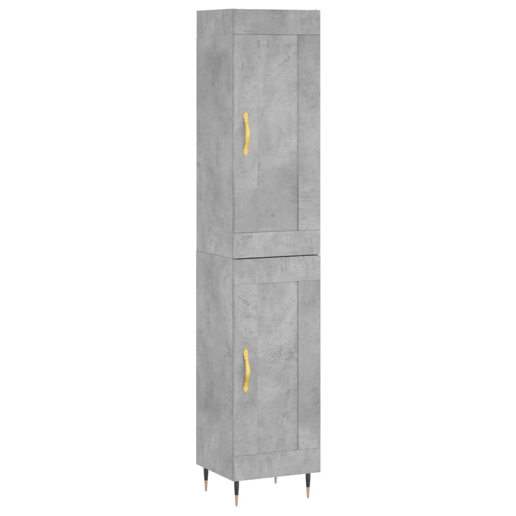 vidaXL Skříň highboard betonově šedá 34,5x34x180 cm kompozitní dřevo