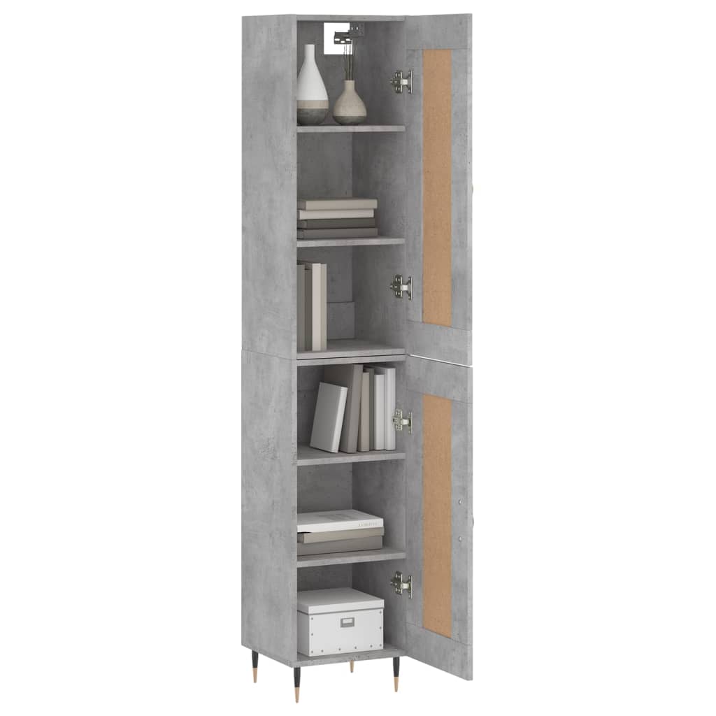 Thumbnail - vidaXL Highboard Betongrau 34,5x34x180 cm Holzwerkstoff
