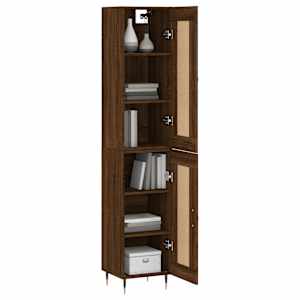 Skříň highboard hnědý dub 34,5 x 34 x 180 cm kompozitní dřevo - obrázek 3