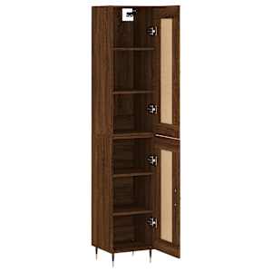 Skříň highboard hnědý dub 34,5 x 34 x 180 cm kompozitní dřevo - obrázek 4