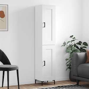 Visoka omara bela 34,5x34x180 cm inženirski les