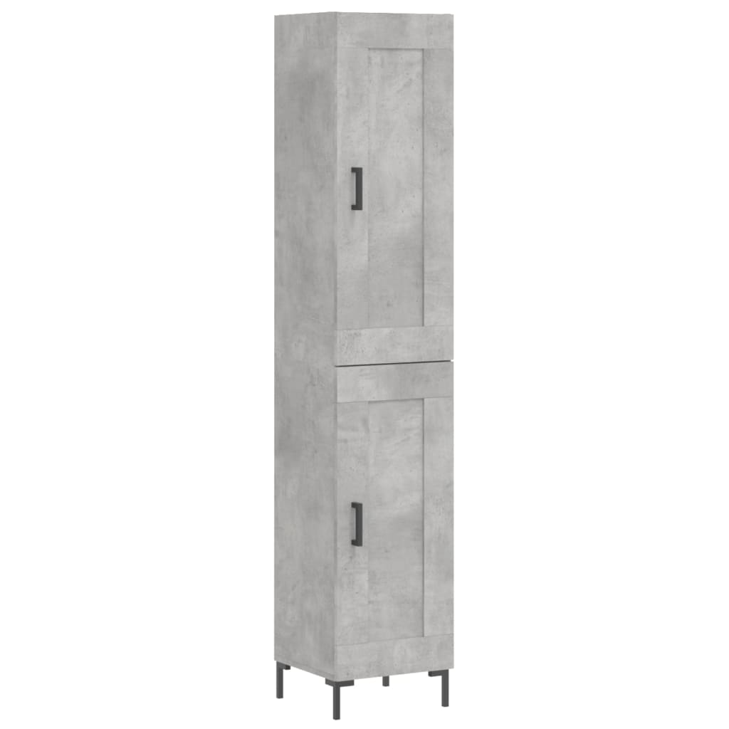 vidaXL Skříň highboard betonově šedá 34,5x34x180 cm kompozitní dřevo