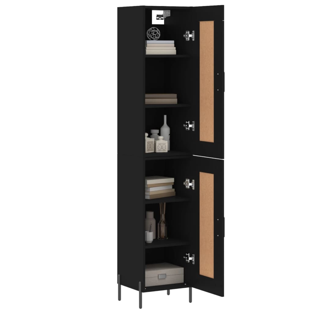 vidaXL Highboard Black 34.5x34x180 cm Engineered Wood