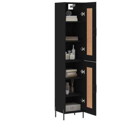 vidaXL Highboard Black 34.5x34x180 cm Engineered Wood