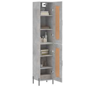 Skříň highboard betonově šedá 34,5x34x180 cm kompozitní dřevo - obrázek 3