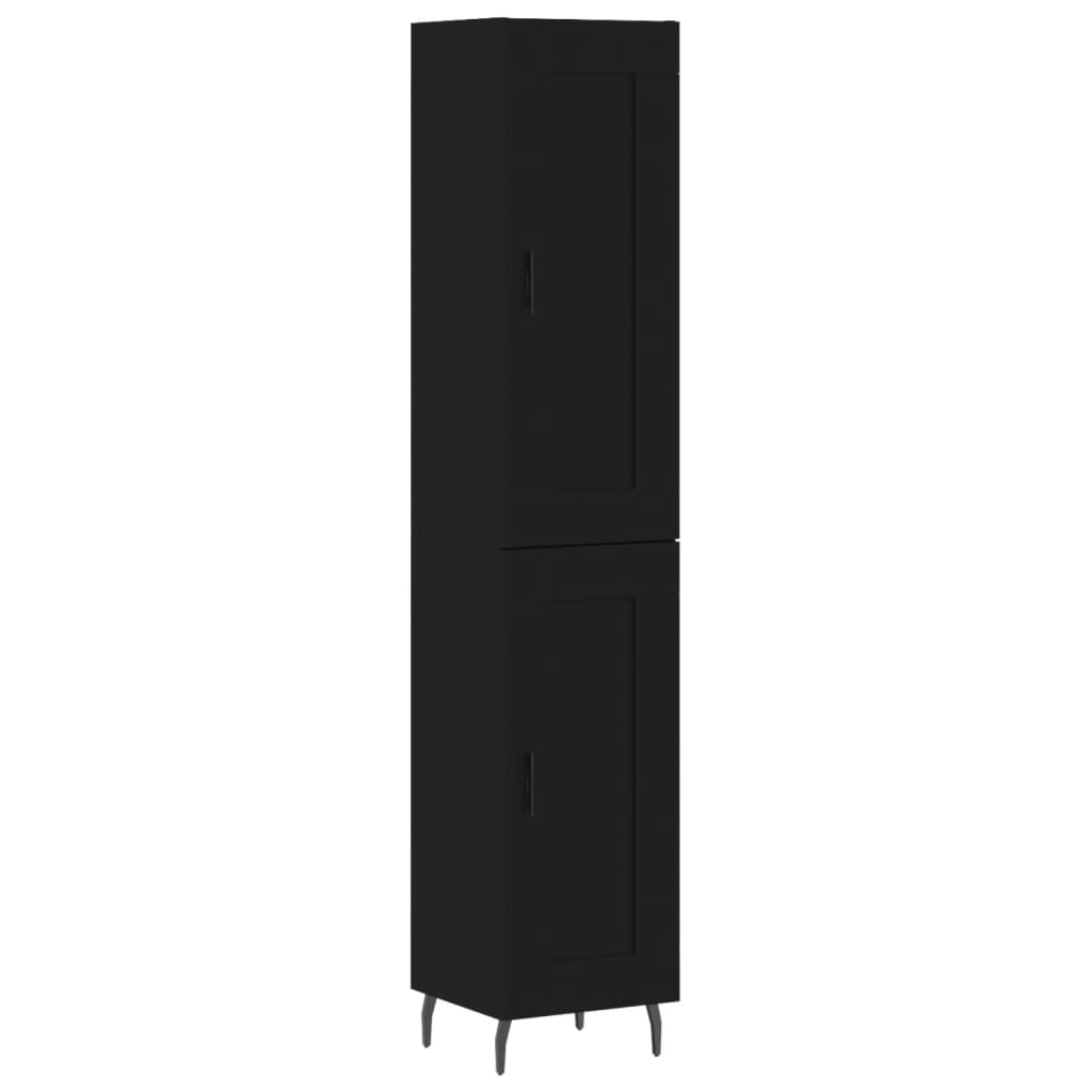 vidaXL Hoge kast 34,5x34x180 cm bewerkt hout zwart
