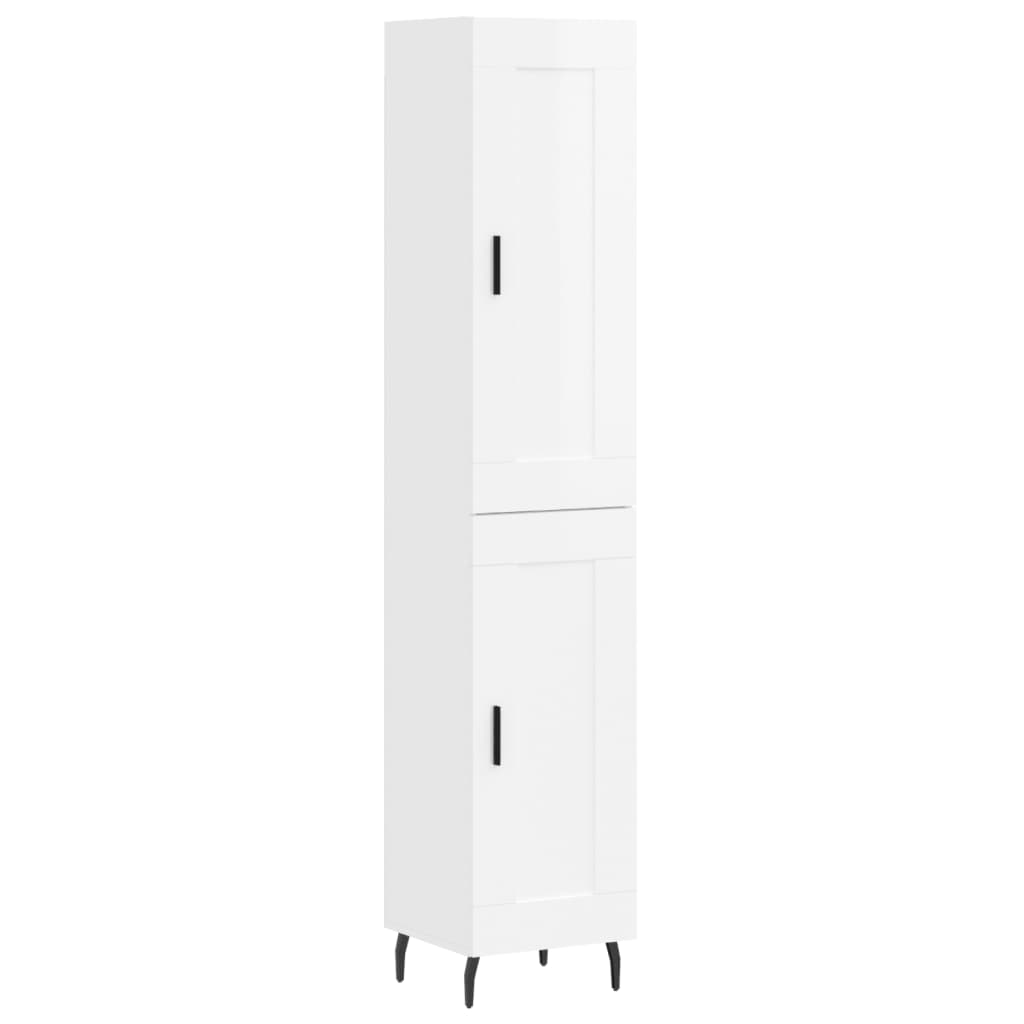 vidaXL Skříň highboard bílá s vysokým leskem 34,5x34x180 cm kompozit