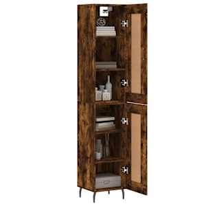 Skříň highboard kouřový dub 34,5 x 34 x 180 cm kompozitní dřevo - obrázek 3