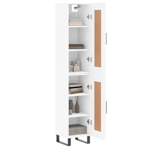 vidaXL Skenkur hv&iacute;tt 34,5x34x180 cm Samsettur Vi&eth;ur