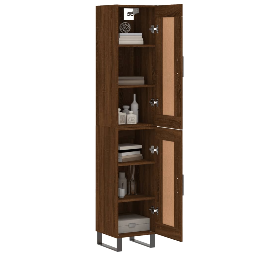 vidaXL Highboard Braun Eichen-Optik 34,5x34x180 cm Holzwerkstoff