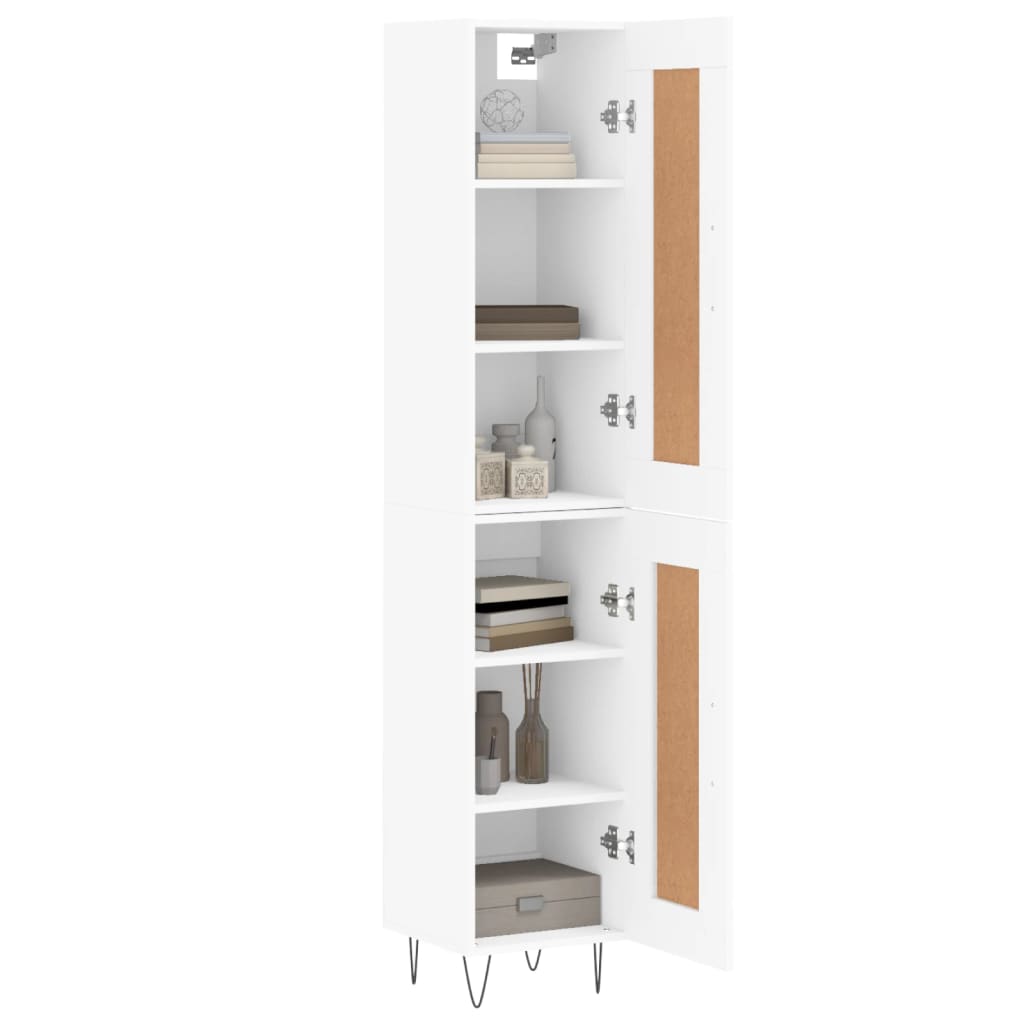 vidaXL Hoge kast 34,5x34x180 cm bewerkt hout wit