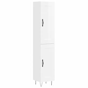 Skříň highboard bílá s vysokým leskem 34,5x34x180 cm kompozit - obrázek 2