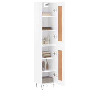 Skříň highboard bílá s vysokým leskem 34,5x34x180 cm kompozit - obrázek 3