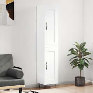 Skříň highboard bílá s vysokým leskem 34,5x34x180 cm kompozit