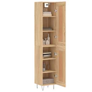 vidaXL Buffet haut Ch&ecirc;ne sonoma 34,5x34x180 cm Bois d'ing&eacute;nierie