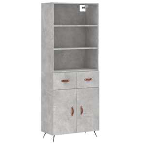 Skříň highboard betonově šedá 69,5x34x180 cm kompozitní dřevo - obrázek 2