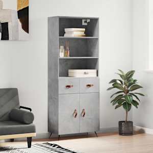 Skříň highboard betonově šedá 69,5x34x180 cm kompozitní dřevo - obrázek 1