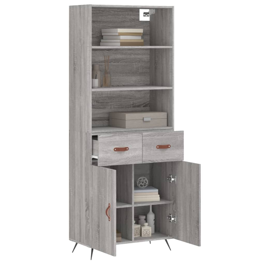 Thumbnail - vidaXL Highboard Grau Sonoma 69,5x34x180 cm Holzwerkstoff
