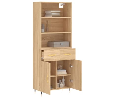 vidaXL Highboard Sonoma-Eiche 69,5x34x180 cm Holzwerkstoff