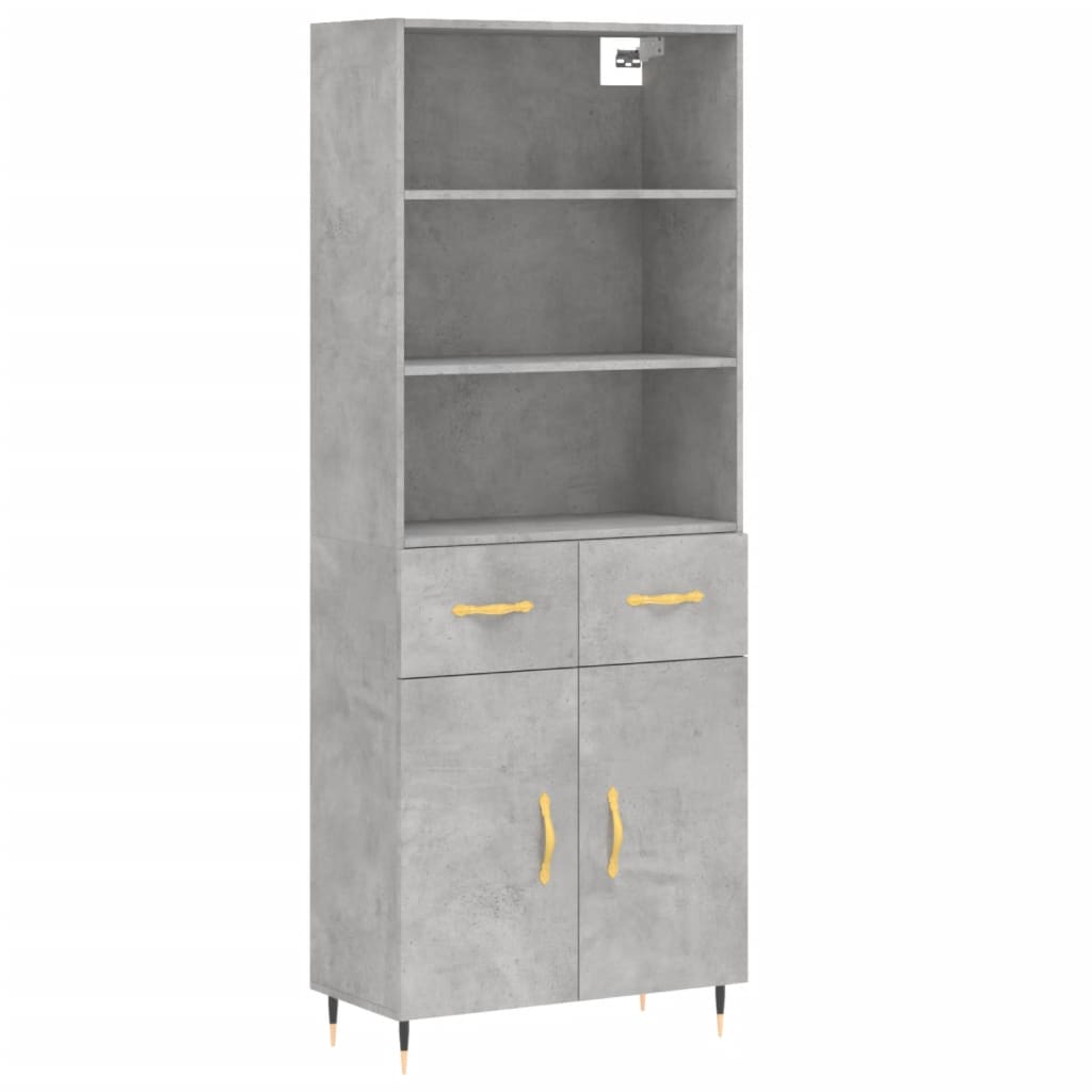 Thumbnail - vidaXL Highboard Betongrau 69,5x34x180 cm Holzwerkstoff