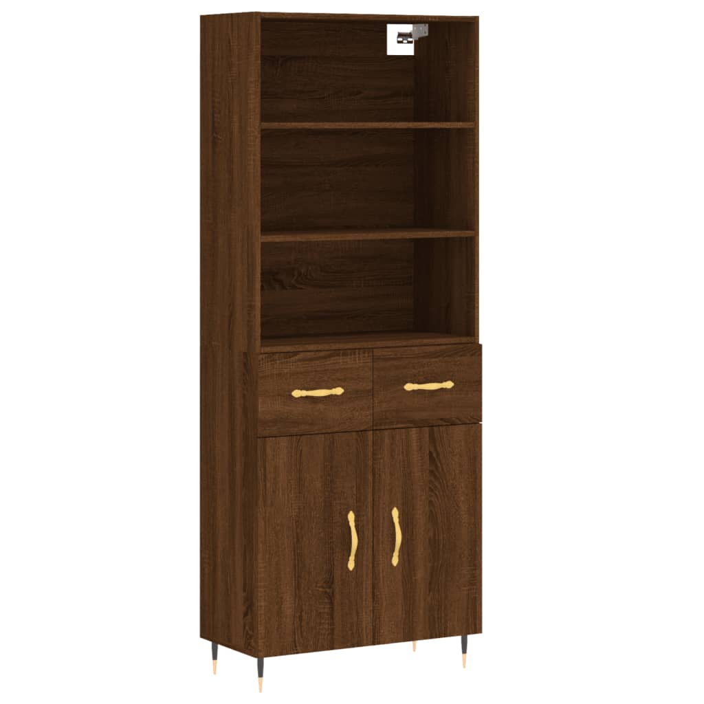 vidaXL Skříň highboard hnědý dub 69,5 x 34 x 180 cm kompozitní dřevo