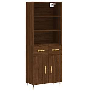 Skříň highboard hnědý dub 69,5 x 34 x 180 cm kompozitní dřevo - obrázek 2