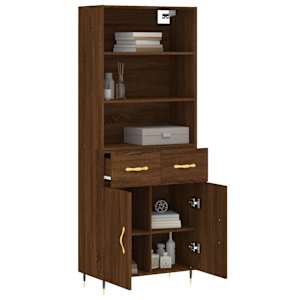 Skříň highboard hnědý dub 69,5 x 34 x 180 cm kompozitní dřevo - obrázek 3