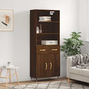 Skříň highboard hnědý dub 69,5 x 34 x 180 cm kompozitní dřevo