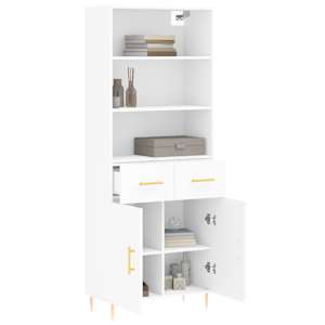 Skříň highboard bílá 69,5 x 34 x 180 cm kompozitní dřevo - obrázek 3