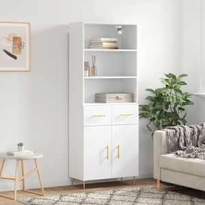Skříň highboard bílá 69,5 x 34 x 180 cm kompozitní dřevo - obrázek 1