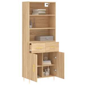 Skříň highboard dub sonoma 69,5 x 34 x 180 cm kompozitní dřevo - obrázek 3