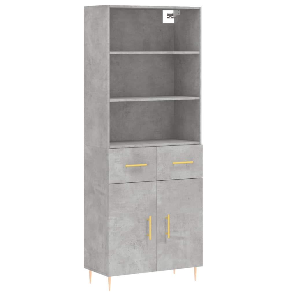 vidaXL Skříň highboard betonově šedá 69,5x34x180 cm kompozitní dřevo