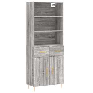 Skříň highboard šedá sonoma 69,5 x 34 x 180 cm kompozitní dřevo - obrázek 2