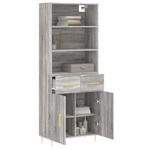 Skříň highboard šedá sonoma 69,5 x 34 x 180 cm kompozitní dřevo - obrázek 3