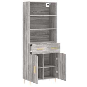 Skříň highboard šedá sonoma 69,5 x 34 x 180 cm kompozitní dřevo - obrázek 4