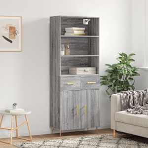 Skříň highboard šedá sonoma 69,5 x 34 x 180 cm kompozitní dřevo - obrázek 1